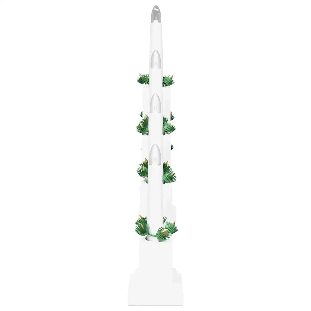 Ponte con Candele di Natale con 7 LED Bianco 39.5 x 5 x 29 cm 42019703