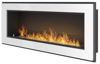 Camino a Bioetanolo da Parete/Incasso 120x49 cm Frame 1200 Bianco con Vetro