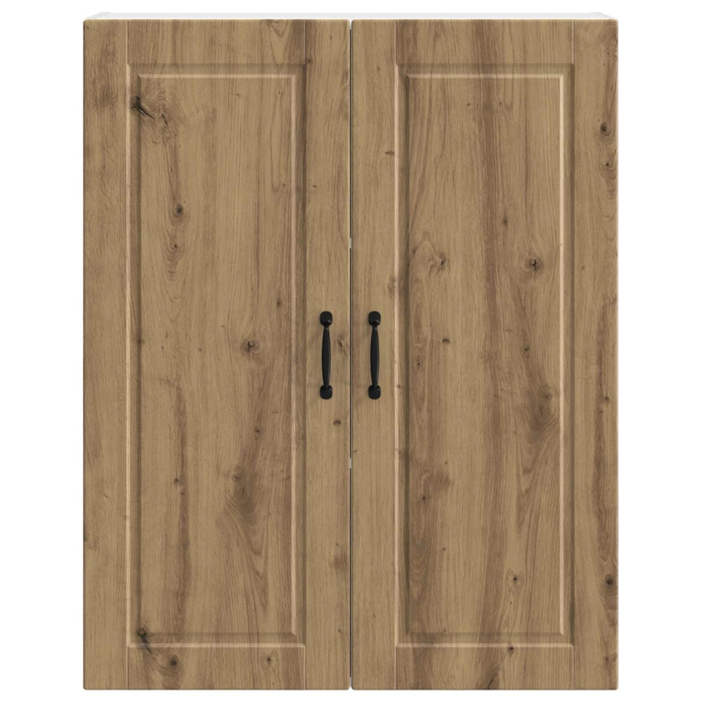 Pensile da cucina moderno con ripiani 80 x 31 x 100 cm pratico contenitore elemento decorativo per interni in legno di rovere lavorato a mano 02_0054493