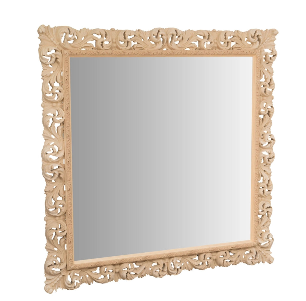 Biscottini SPECCHIERA DA PARETE IN LEGNO FINITURA GREZZA MADE IN ITALY realizzata Offerta