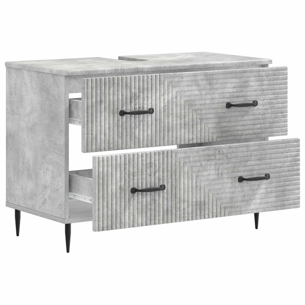 Armadio per Lavabo da Bagno HAARLEM Grigio Cemento 896798