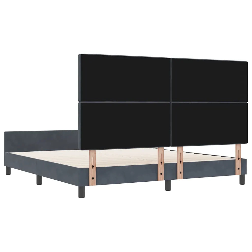 Letto a molle con testiera Grigio scuro 180 x 200 cm Velluto 3344892