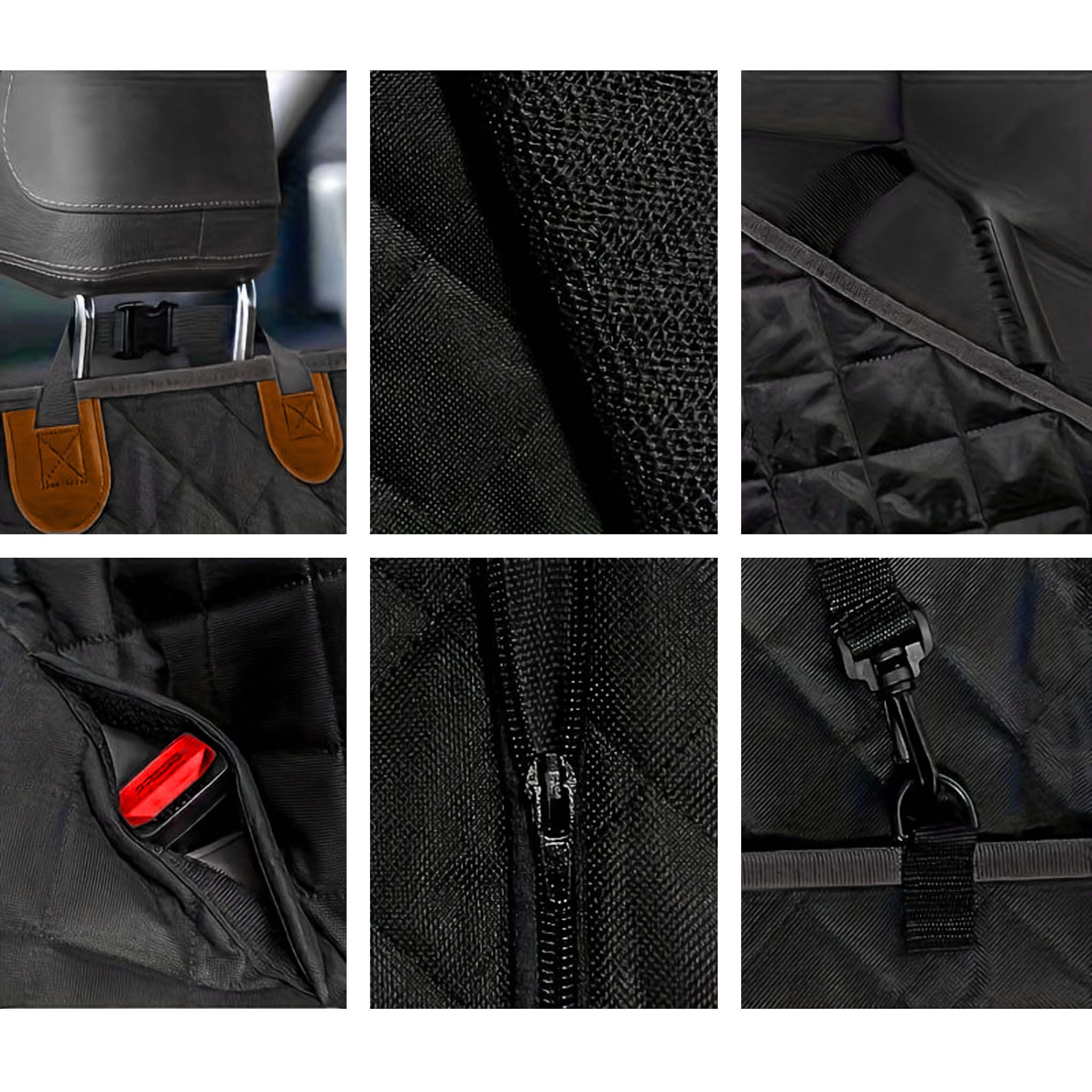 Fudajo Coprisedile posteriore auto per cani 137x147cm Protezione divisibile con zip per sedile