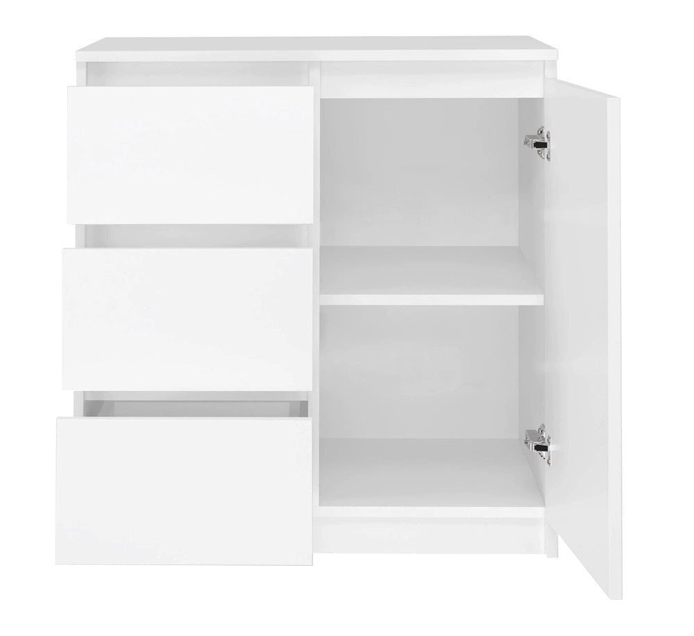 Cassettiera MALWA 1d3s bianco per camera e soggiorno