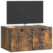 Mobile TV da Muro | Armadietto TV | Mobile Porta TV Rovere Fumo 59,5 x 41 x 30 cm