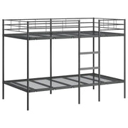 Letto singolo | Letto per adulti | Letto a Castello senza Materasso Nero 100x200 cm in Acciaio