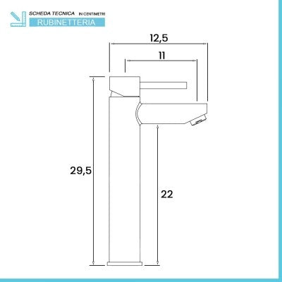 Miscelatore lavabo alto nero opaco con piletta click clack  York
