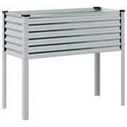 Fioriera rialzata per piante fiori terrazza giardino 100 x 41 x 90 cm acciaio inox argento 02_0037275