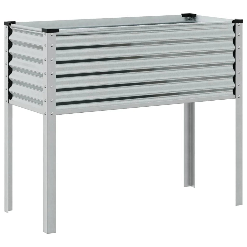 Fioriera rialzata per piante fiori terrazza giardino 100 x 41 x 90 cm acciaio inox argento 02_0037275