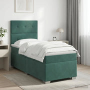Letto box spring con materasso Verde Scuro 90 x 200 cm Velluto 3453569