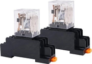 Relè elettromagnetico mini DC12V 8Pin Relè DPDT 2NO - 2NC con base con connettore e LED di indicazione