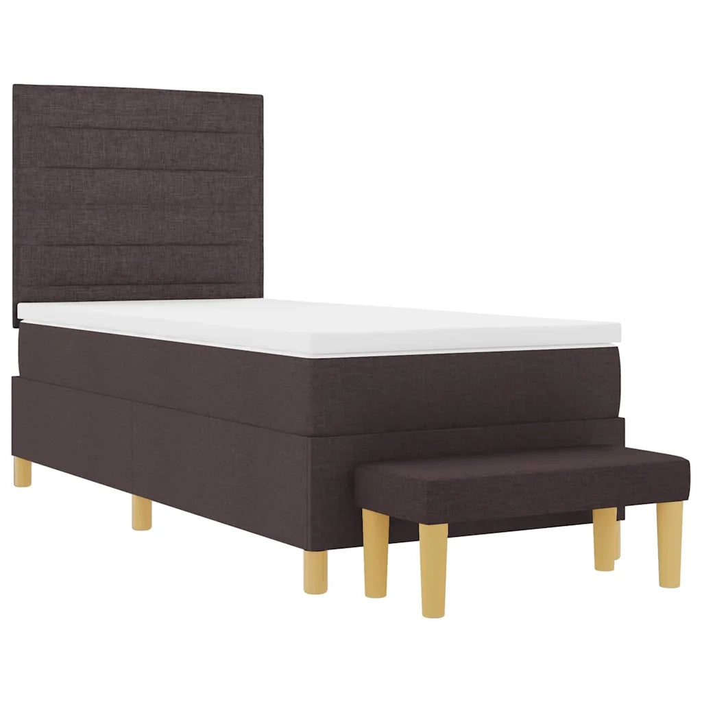 Letto a molle con testiera Marrone Scuro 200 x 90 cm Tessuto 3344194