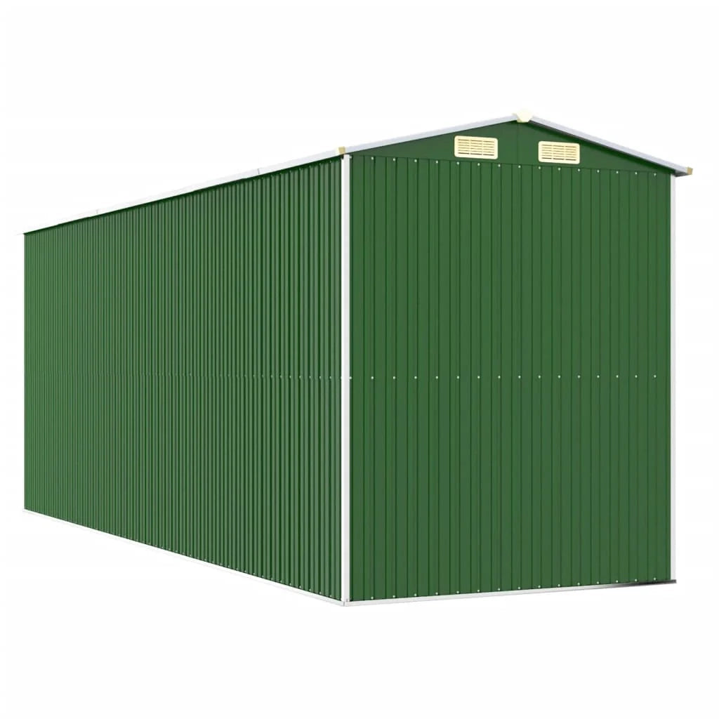 Casetta da giardino cabina ripostiglio casetta da esterno robusta casetta per attrezzi 192 x 523 x 223 cm acciaio zincato verde 02_0022365