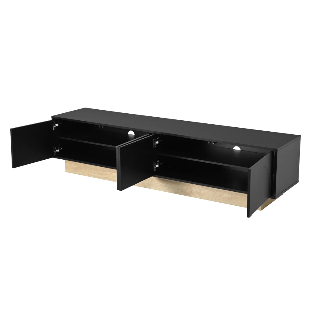 Mobile TV con 4 ante e apertura a pressione - per soggiorno - 175x40x41.5 cm - nero