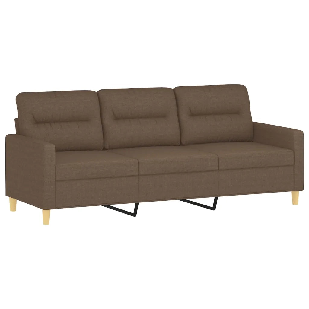 Divano a 3 Posti con Cuscini Marrone 180 cm in Tessuto 3200832