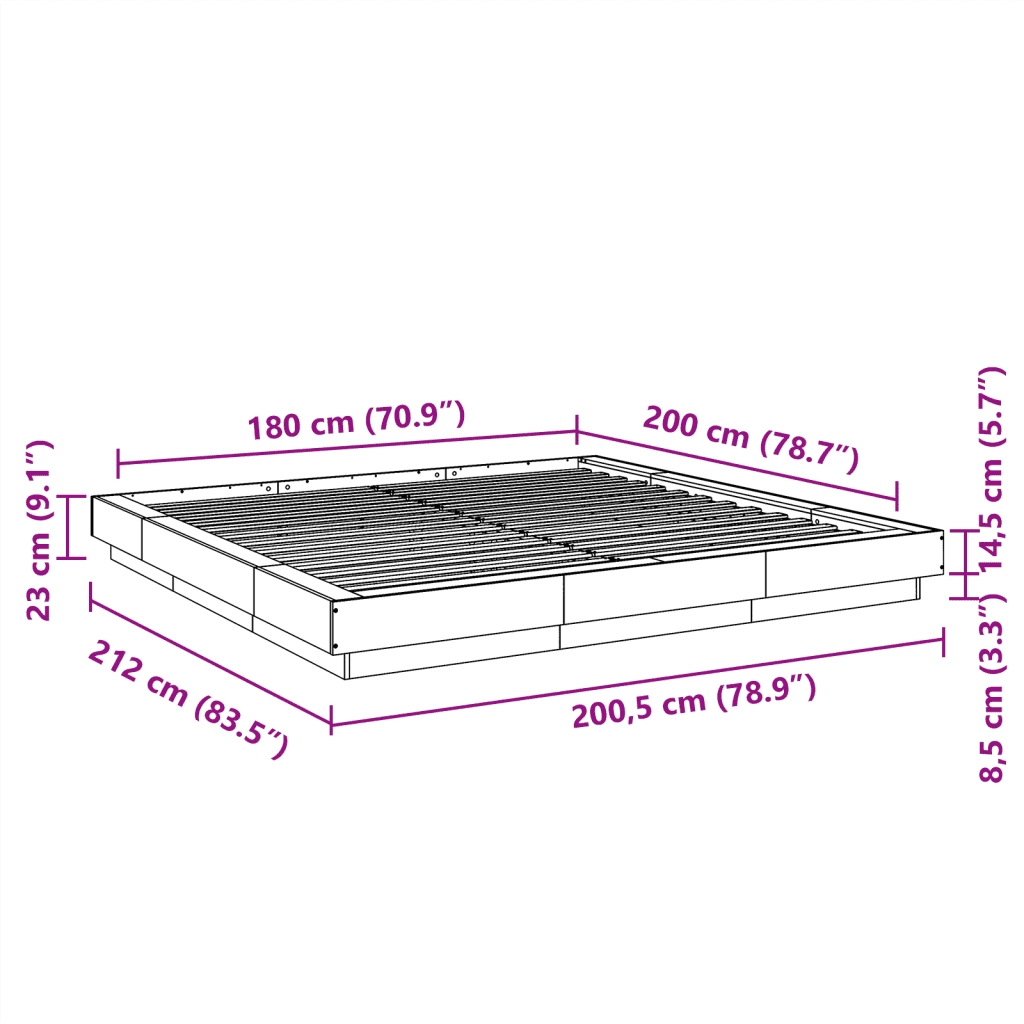 Giroletto Grigio Cemento 180x200 cm in Legno Multistrato
