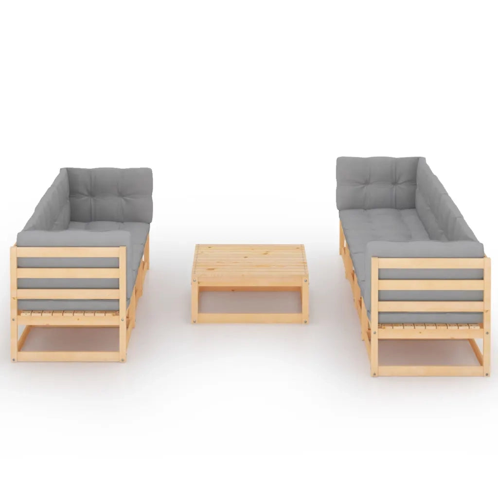 Set Divani da Giardino 8 pz con Cuscini Legno Massello di Pino 3076419