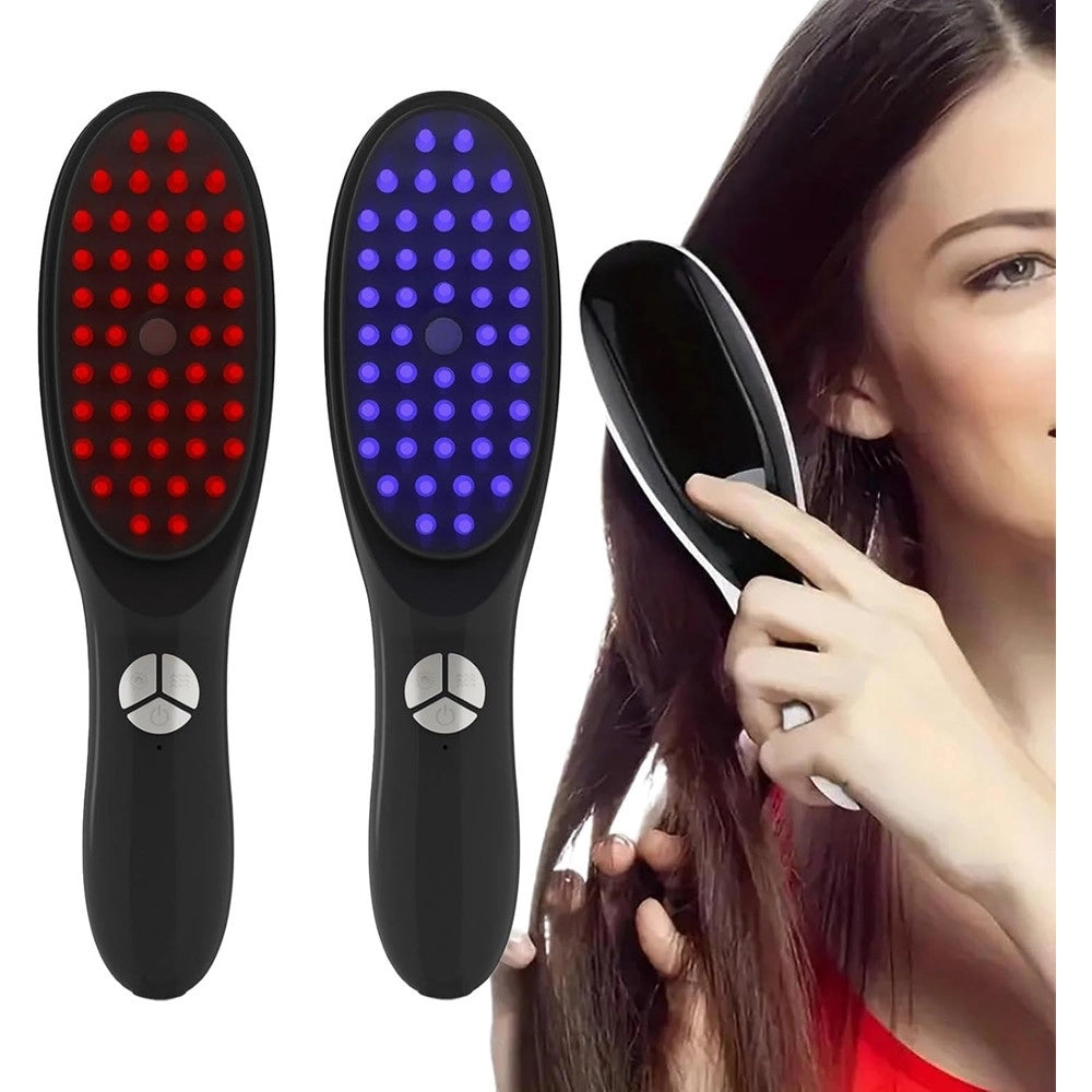 Trade Shop - Spazzola Elettrica Vibrante Led Vapore Multifunzionale Per Crescita Capelli Massaggiatore -
