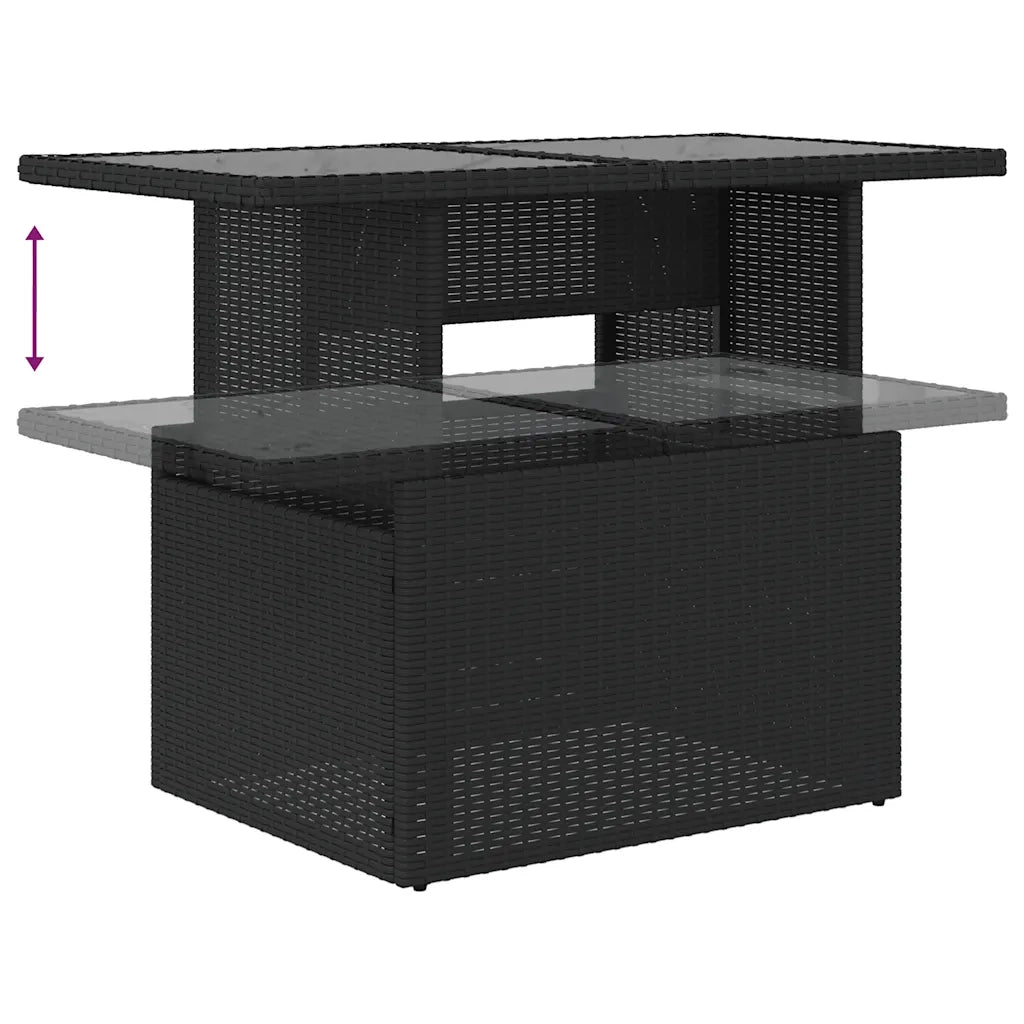 Set Divano da Giardino 6 pz con Cuscini Nero in Polyrattan 3267276
