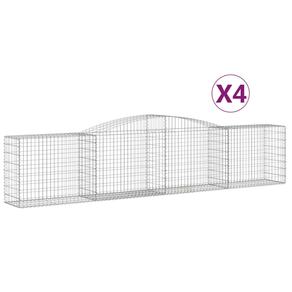 Cesti Gabbioni ad Arco 4 pz 400x50x80/100 cm Ferro Zincato 3146985