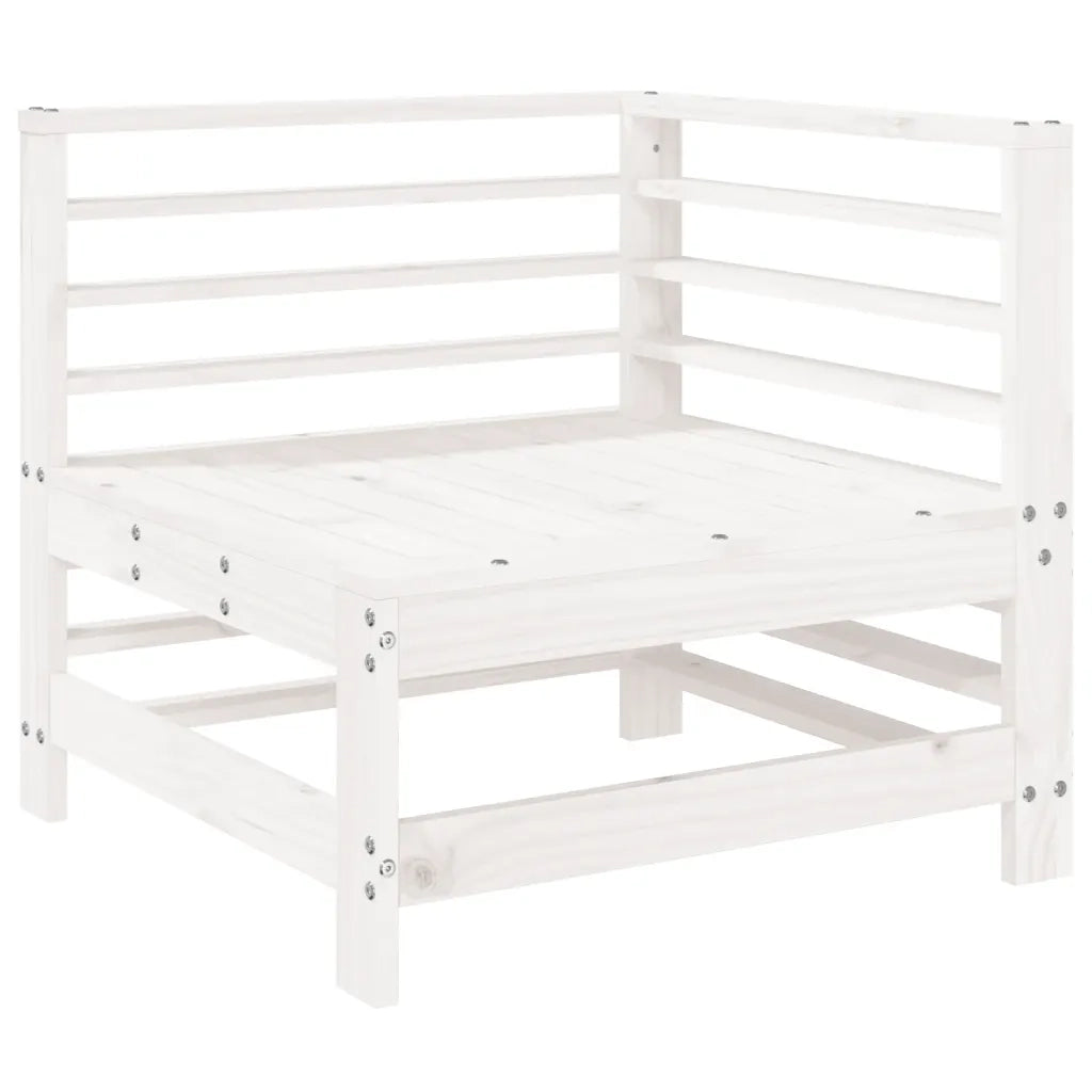 Set Salotto da Giardino 6 pz | Set di Mobili da Esterno Bianco in Legno Massello di Pino