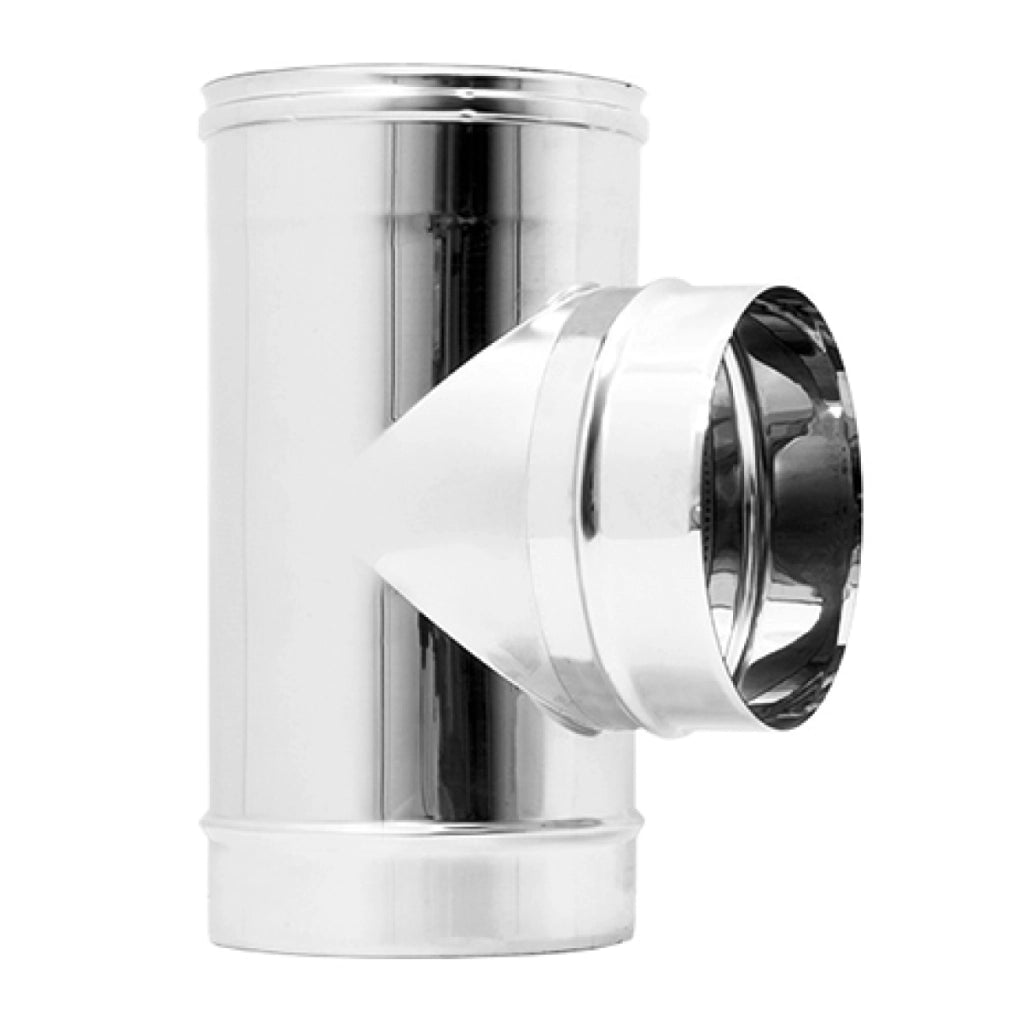 RACCORDO A TEE 90  ° MASCHIO CENTRALE MONOPARETE ACCIAIO INOX AISI 304 -  EE ¸250  - EUF