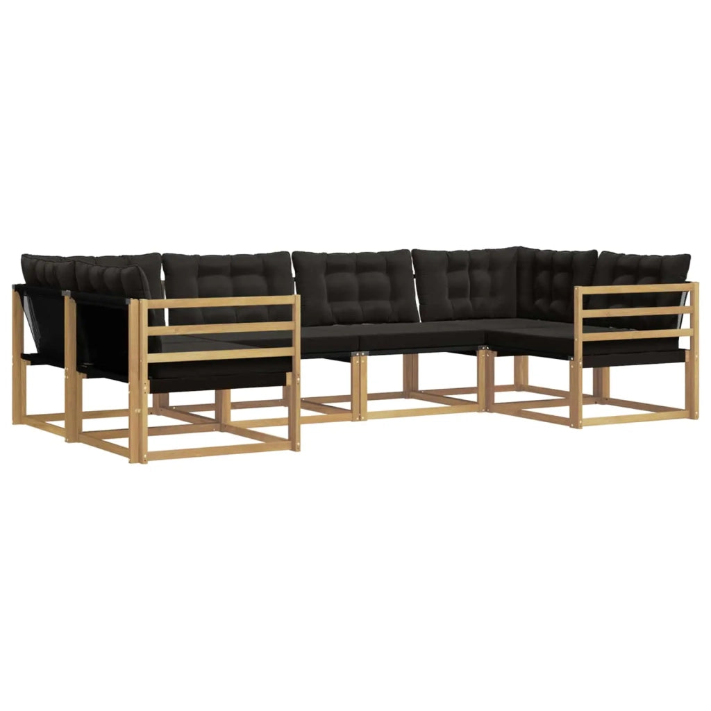 Set di divani da esterno con cuscino 6 pcs Bianco e Nero 3389010