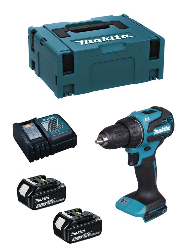 Trapano Avvitatore MAKITA DDF490RFJ (2 x 3,0 Ah + DC18RC + MAKPAC 2)