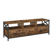 Mobile porta TV/contenitore per TV fino a 65 pollici con 3 cassetti e ripiani 147 x 40 x 50 cm stile industriale/country struttura in acciaio marrone 12_0006549