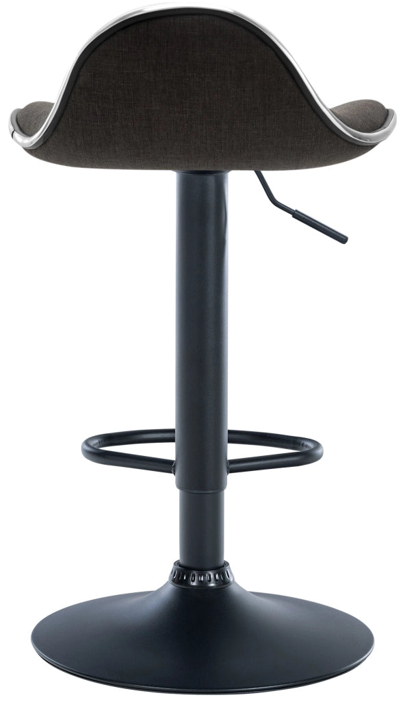 Sgabello Shanghai in tessuto grigio scuro,nero