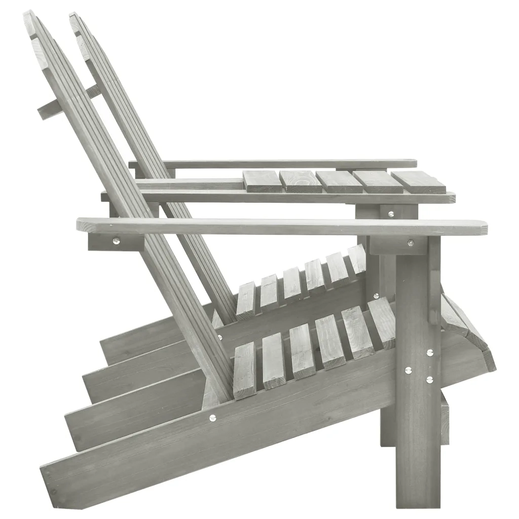 Sedie da Giardino Adirondack con Tavolino in Legno Abete Grigio 310068