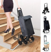 Carrello di Cucina Inclinabile - 6 Ruote - Adatto per Scale - 30L - Nero