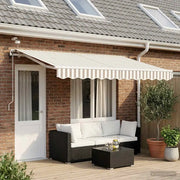 Tenda retrattile Grigio chiaro e bianco 450 × 350 cm Poliestere 3426276