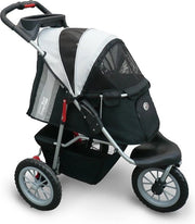 Buggy per Animali IPS-070 nero/argento, pieghevole per cani e gatti