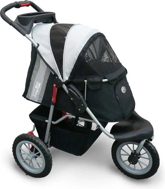 Buggy per Animali IPS-070 nero/argento, pieghevole per cani e gatti
