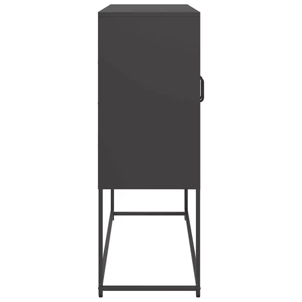 Credenza Nera 100,5x39x107 cm in Acciaio Laminato a Freddo 853404