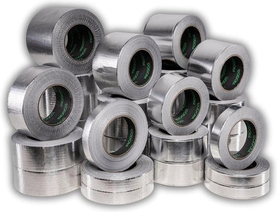Nastro isolante in alluminio termorestante 25 mm 50 mm 75 mm 100 mm - 50 m, rinforzato con tessuto, impermeabile