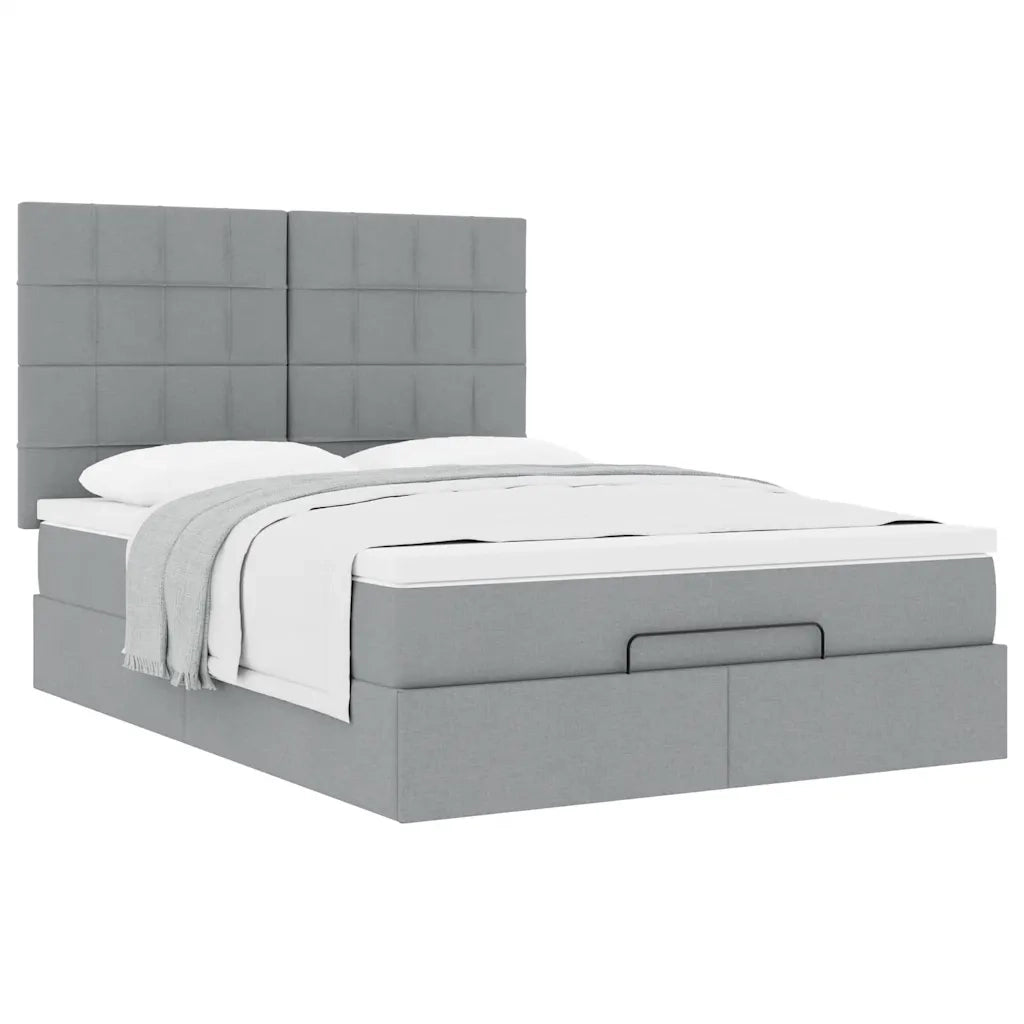 vidaXL Struttura Letto Pouf con Materasso 140x200 cm in Tessuto