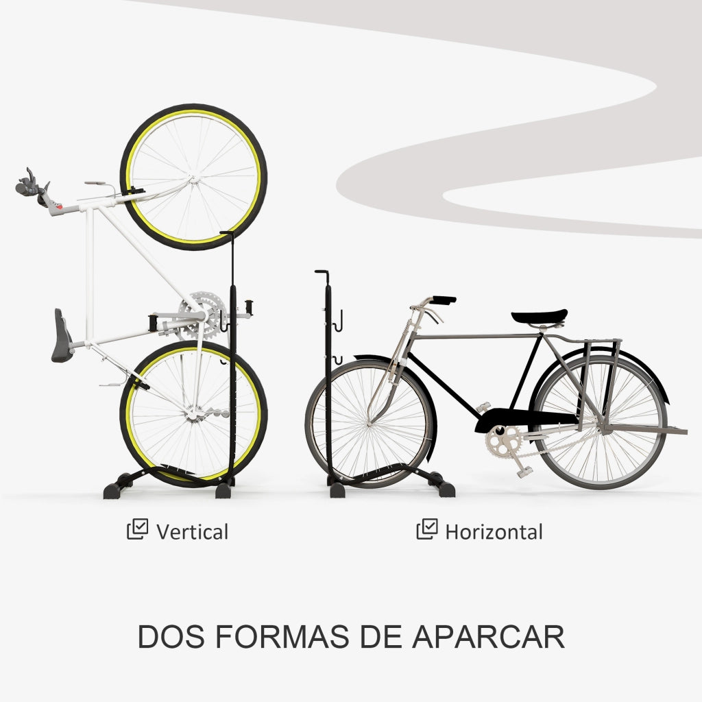 Parcheggio Biciclette Verticale e Orizzontale con Ganci Ajustabili ¨C zephmum ¨C Nero