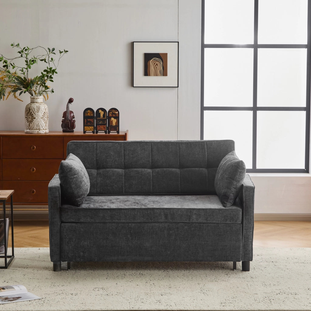 Divano Letto 2 Posti ¨C MINIMAL ¨C Chenille, Schienale Regolabile