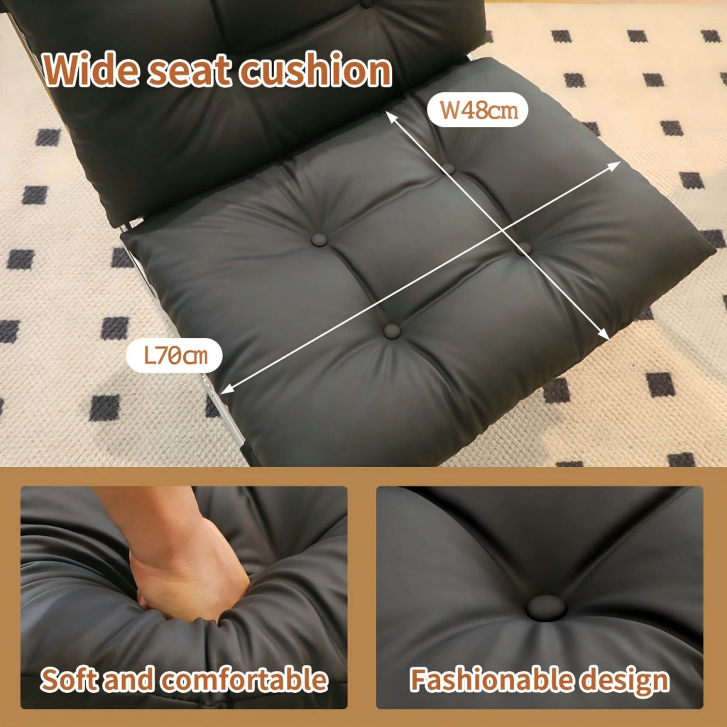 Poltrona 72.2x84.1x84.6 cm con cuscino removibile in similpelle nera