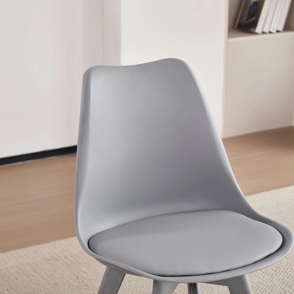 GrandCA HOME Set di 12 Sedie da cucina in plastica,sedie da pranzo moderne con imbottitura e gambe in plastica,stile scandinavo,adatte per sala da pranzo,soggiorno,cucina - Grigio