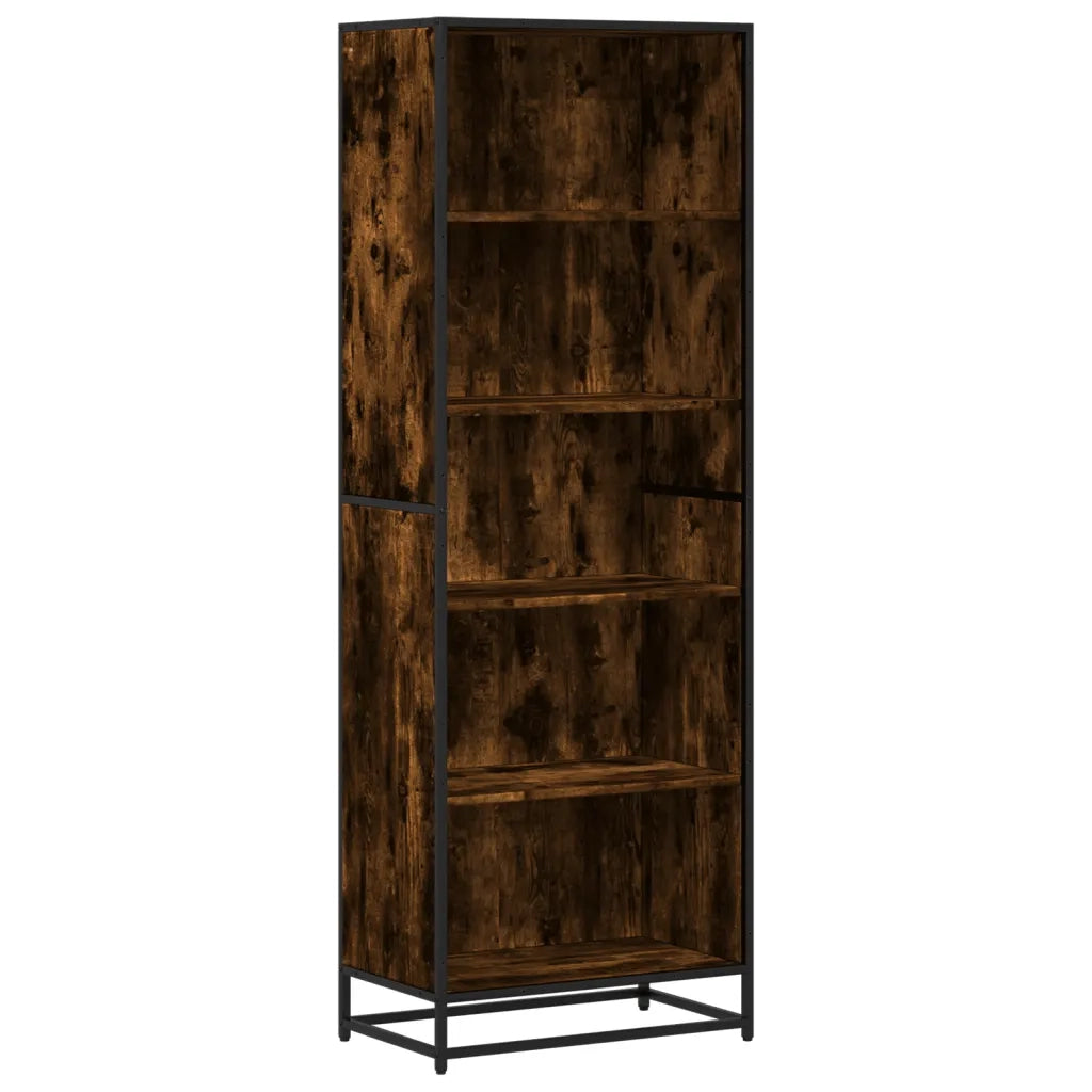 Libreria-Scaffale per Libri-Mobile di Stoccaggio Rovere Fumo 60x35x170,5 cm in Truciolato