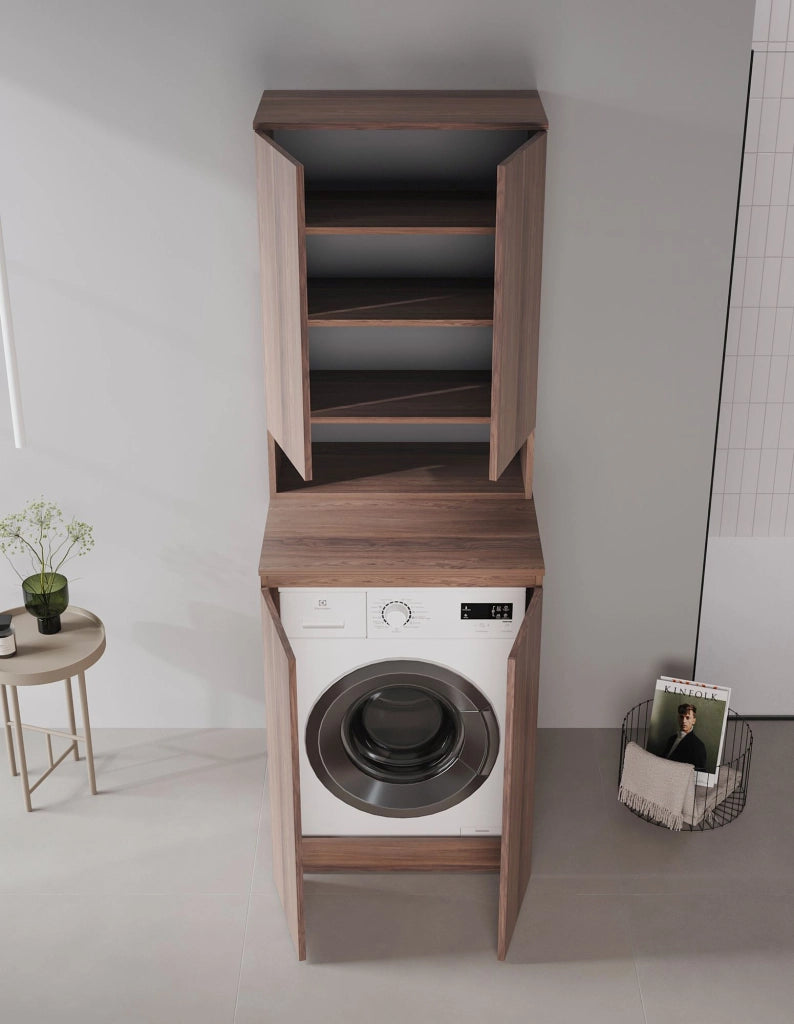 Mobile da bagno "Bosco Lume 70" - 70 x 36 x 100 cm - Noce scuro
