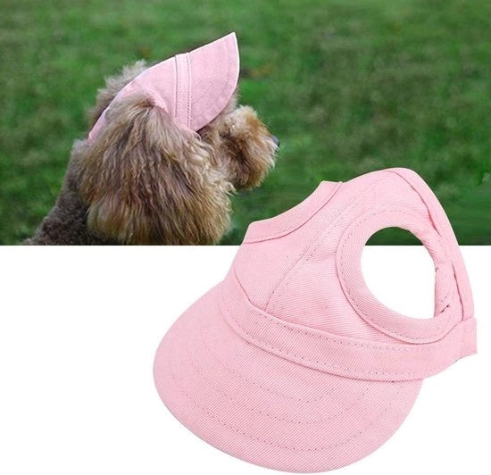 Pet per cane e gatto - pet da baseball per animali domestici - cappello esterno protezione solare - chiusura regolabile - M-rosa.