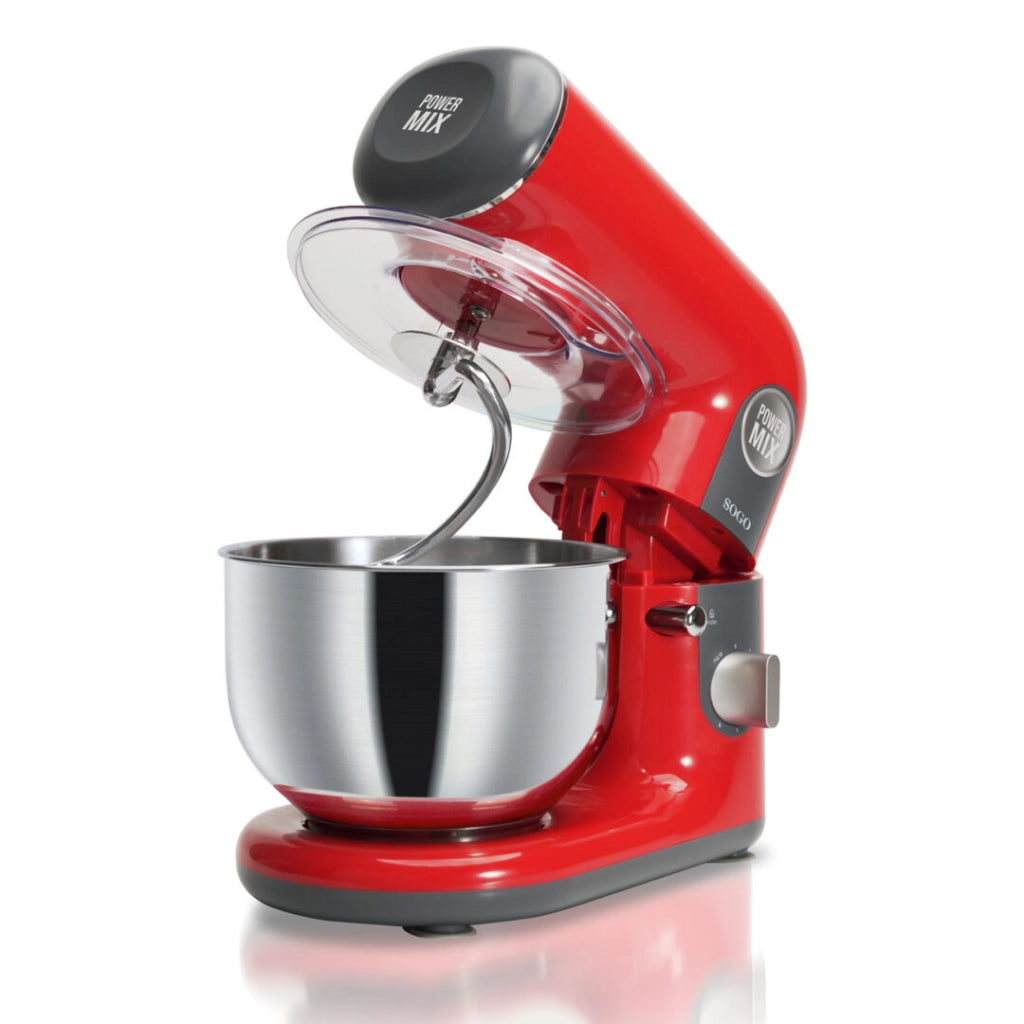 Impastatrice planetaria 1000W con ciotola acciaio inox 5L, 6 velocità turbo, testa inclinabile cucina - SOGO