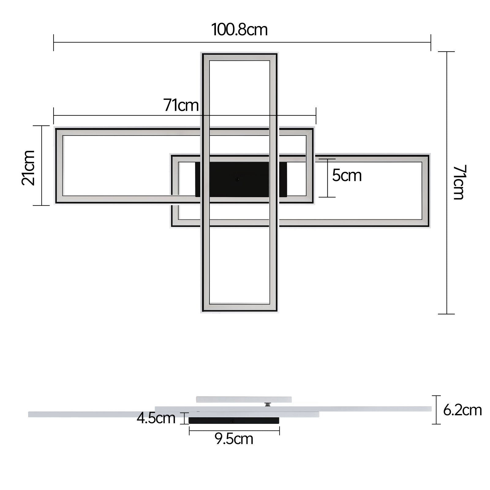 ZMH Lampada da soffitto LED grande dimmerabile telecomando RGB 50W per camera letto