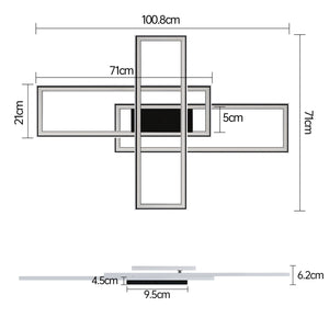 ZMH Lampada da soffitto LED grande dimmerabile telecomando RGB 50W per camera letto