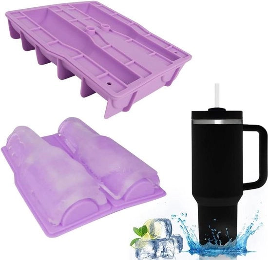 Blocco di ghiaccio in forma di cubetto - Herbruikbaar - Con coperchio - BPA-vrij - Blocco di ghiaccio sicuro - 100 ml - Tazze