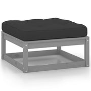 Sedia da giardino-Poggiapiedi da Giardino con Cuscini 2 pz Bianchi in Legno Pino 609119